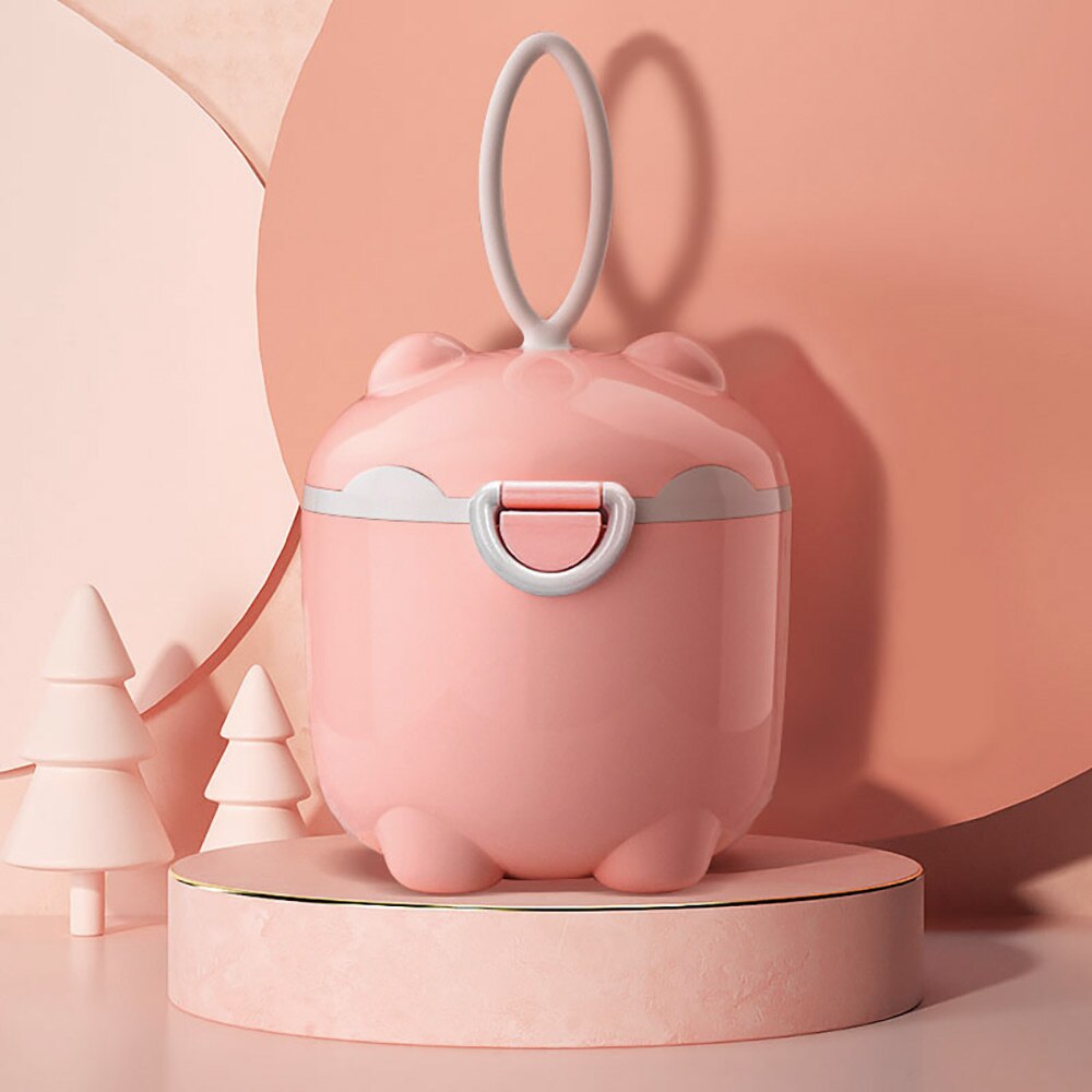 Caja de almacenamiento de alimentos para bebé, dispensador de leche en polvo para cereales esenciales, contenedor para aperitivos, soporte para cubo de alimentación de fórmula: Pink L