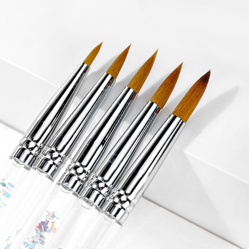 Acrylic Nail Brush UV Gel Carving Pen Flower Painting Brush Manicure NO.4/8/10/12/14 Nail Art Nail Drawing Pen Tools