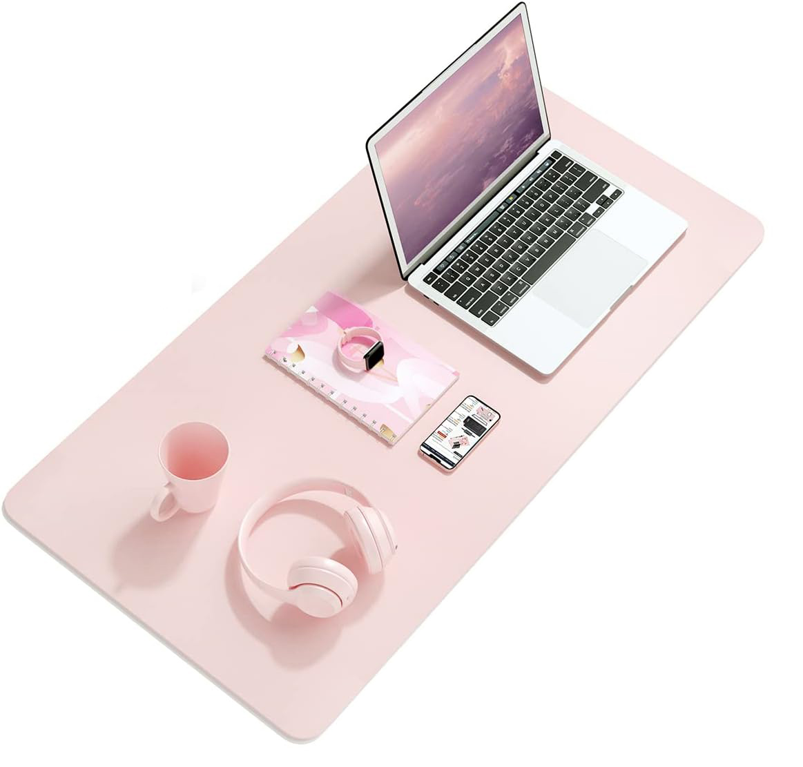 Desk Mat Waterproof PVC Mouse Pad Leather Desk Protective Cover Pink Large Computer Girls Laptop Non-slip Gaming Keyboard Mats: XS / Khaki