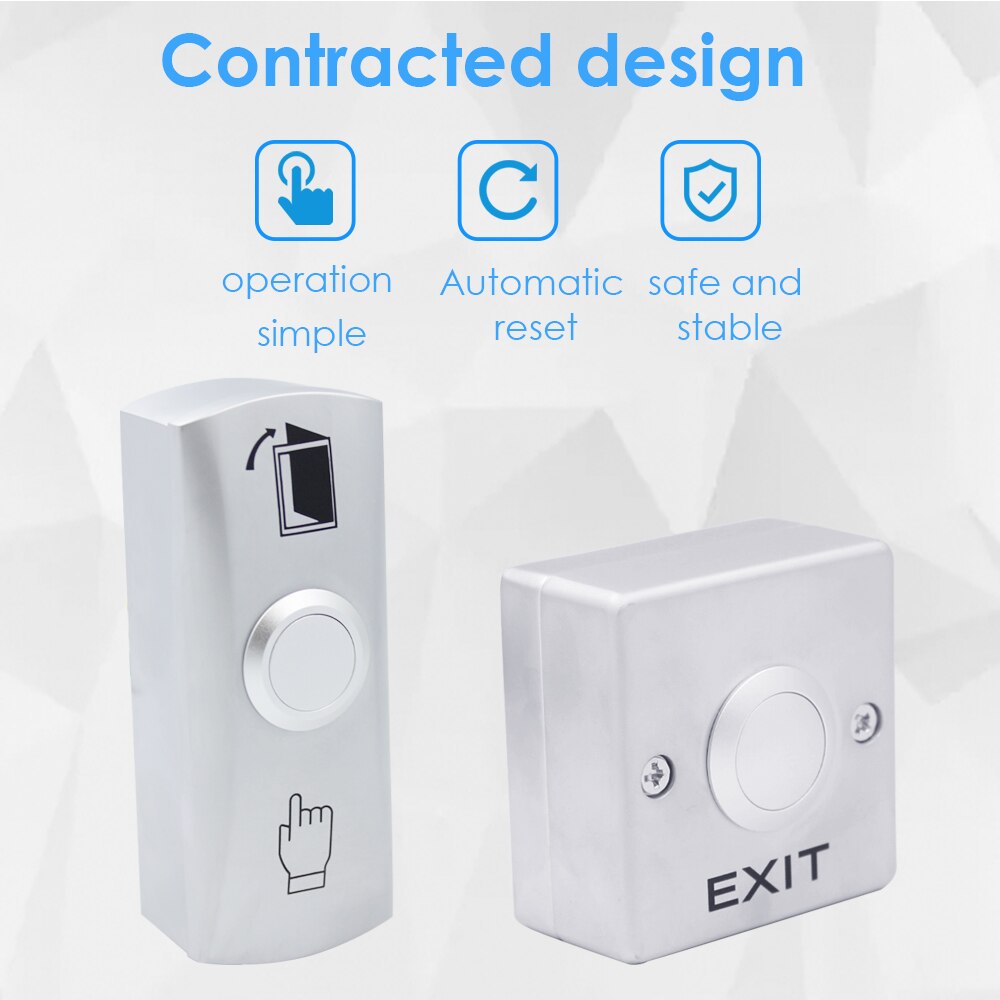 Zinc Alloy GATE DOOR Exit Button Exit Switch NO/NC/COM Door Access Control System Door Push Exit Door Release Button Switch