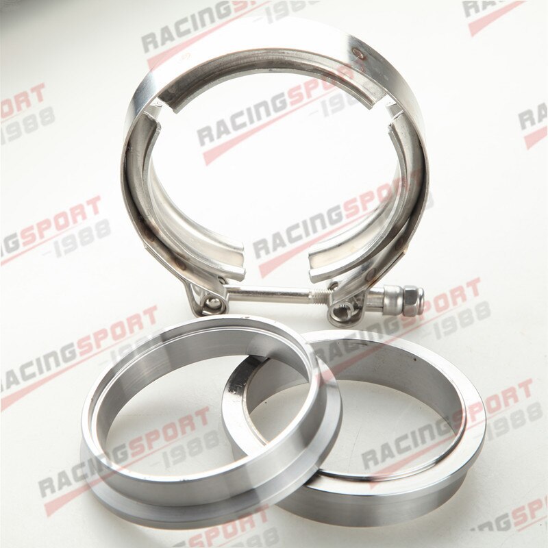 1.5 "1.75" 2 "2.25" 2.5 "2.75" 3 "3.5" 4 "Turbo échappement v-band pince et acier doux mâle/femelle bride Kit