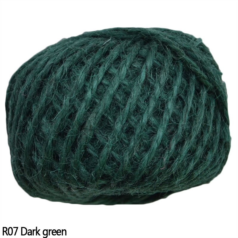 30m/roll 2mm Natural Jute Twine Cord Hemp Rope Packing Strings Event Party Supplies wedding home DIY Decor Craft Parts: R07 Dark green