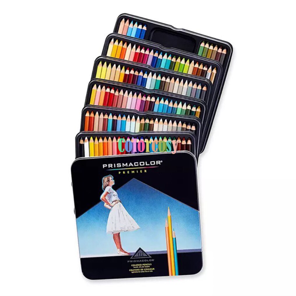 Prismacolor Pencil 150 132 Premier Soft Set Coloured Genuine Assorted Colors ,Perak Horse Oily Color Drawing Pencils Box