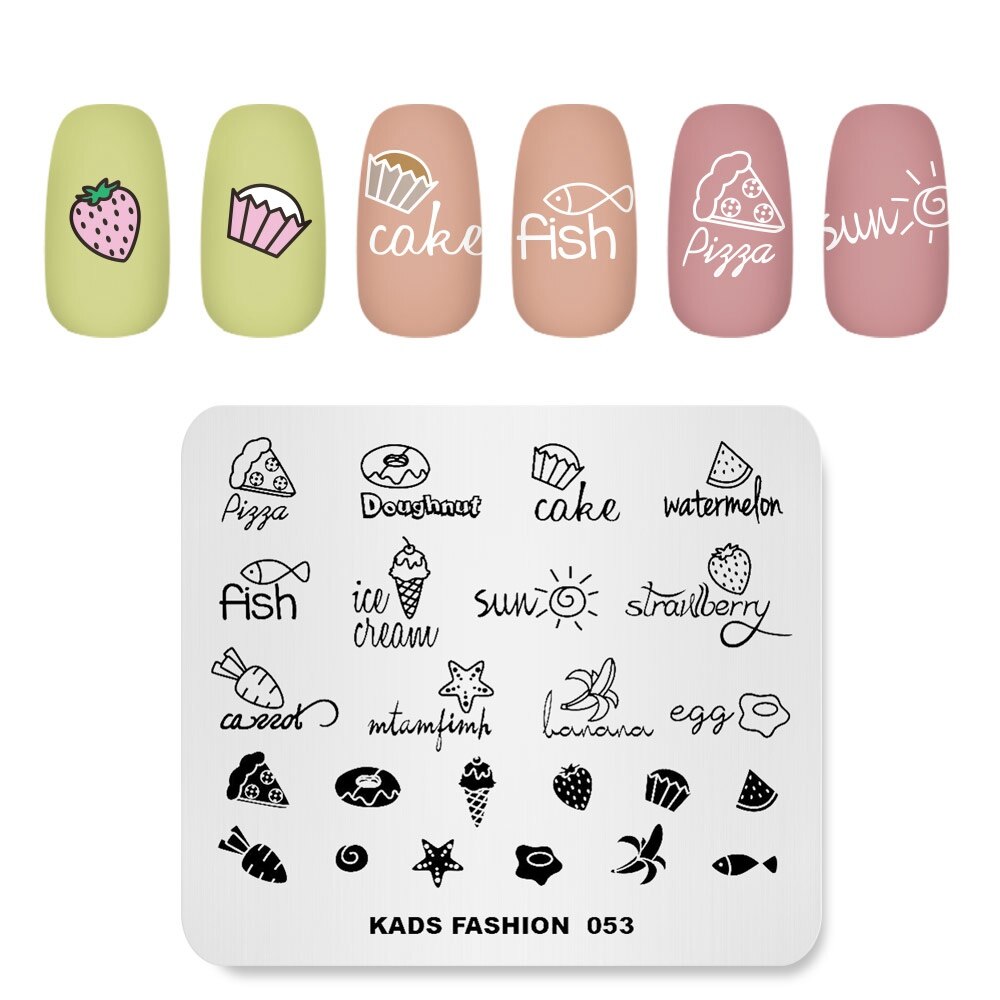 Nail Art Stamp Template Words Letter Small Patterns Nail Stamping Plate DIY Image Printing Plate Stainless Steel Stencils: Fashion 053