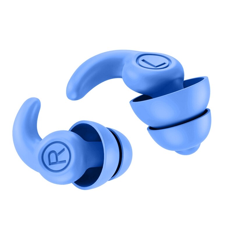 Ergonomic Soft Earbuds Fits the Ear Canal Effective Isolate the Noise: Blue