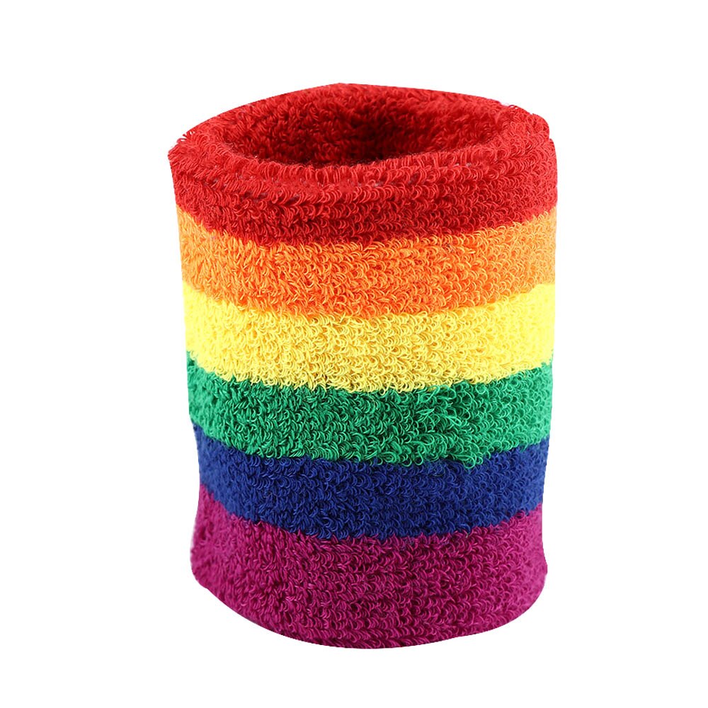 1Pc Ademend Regenboog Kleur Beschermende Running Fitness Motion Polsbandje Zachte Katoen Wrap Hand Gezondheid Massage: 8x10