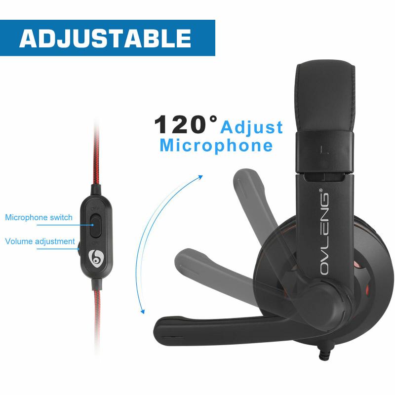 Gaming Headsets Headphones With Light Mic Stereo Earphones Deep Bass For PC Computer Gamer Laptop For PS4 X-BOX/Nintendo Switch