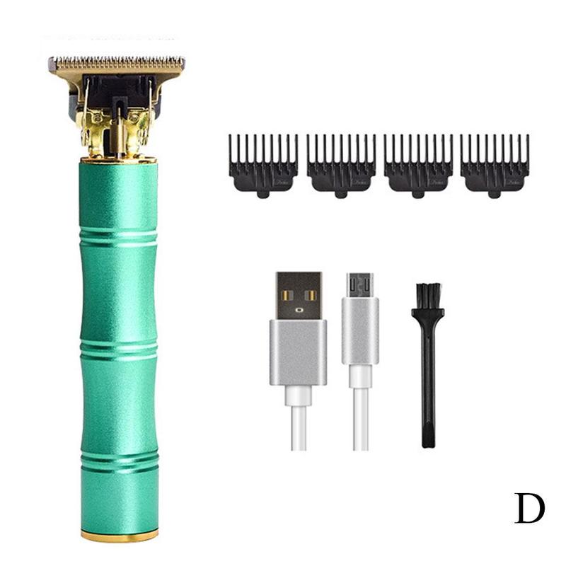T skallet hårklipper oppladbar trimmer barbering årgang menn kutter trådløs t-outliner barbermaskin frisør maskin b  p9 f 3: D