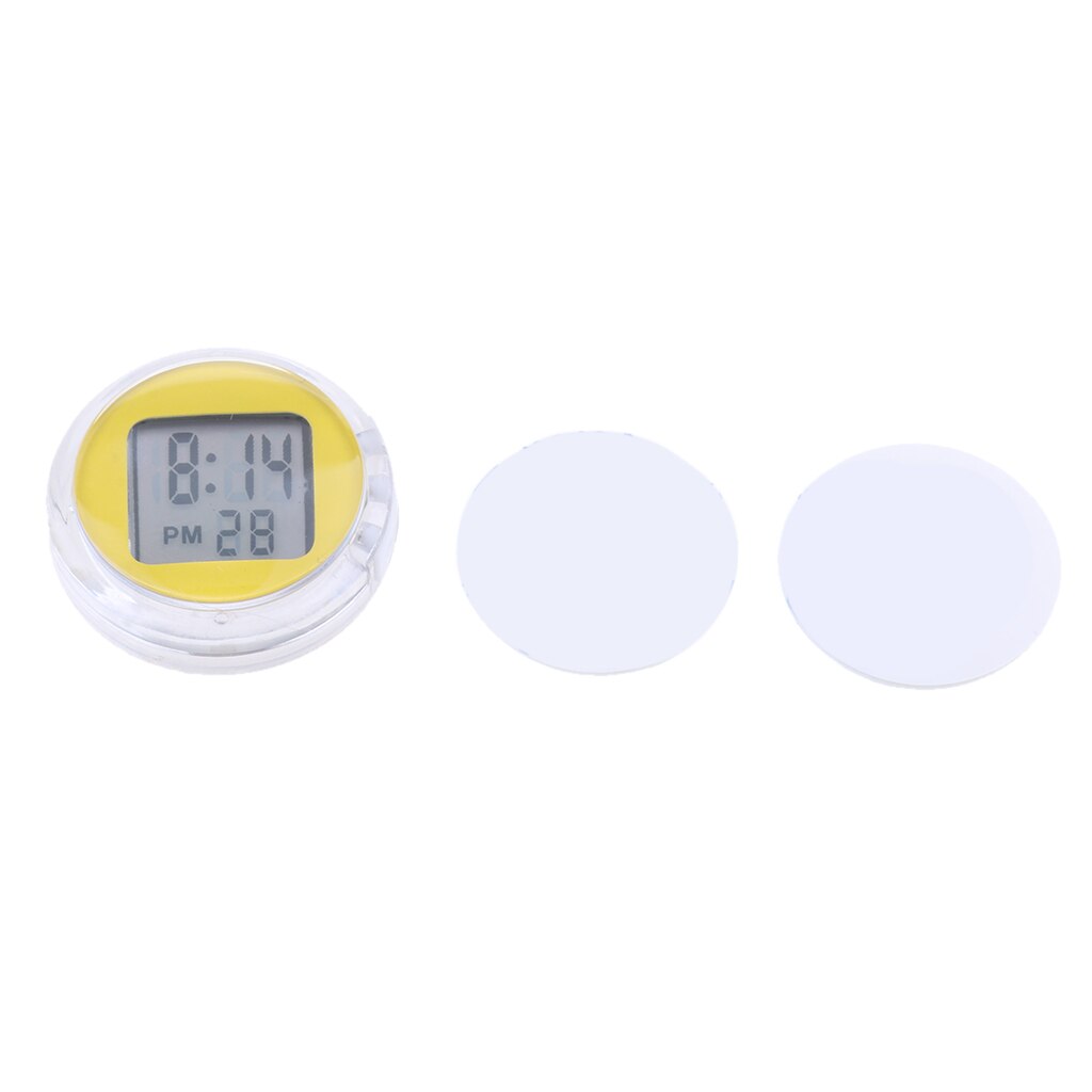Hour Minutes Seconds Meter Guage Motorcycle Bike Waterproof Digital Clock: Yellow