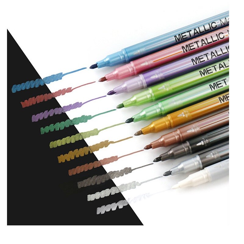 10pcs Metallic Color Marker Pen Set 1-2mm Fine Poi... – Vicedeal
