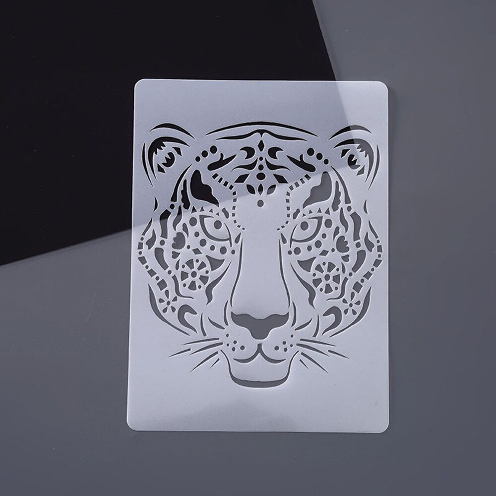 Animal Series Hollow Painting Stencils A4 Lace Ruler Drawing Template Stencils for Diy Scrapbooking Plastic: tiger