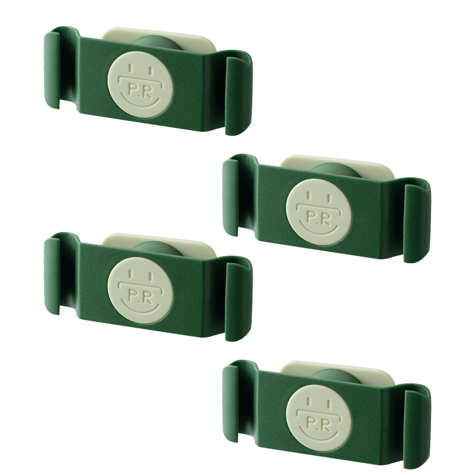 4Pcs Plug Hook Data Cable Storage Tool Wall-mounted Free-hole For Kitchen Bathroom Bedroom Power Cord Holder Cable Organization: Green