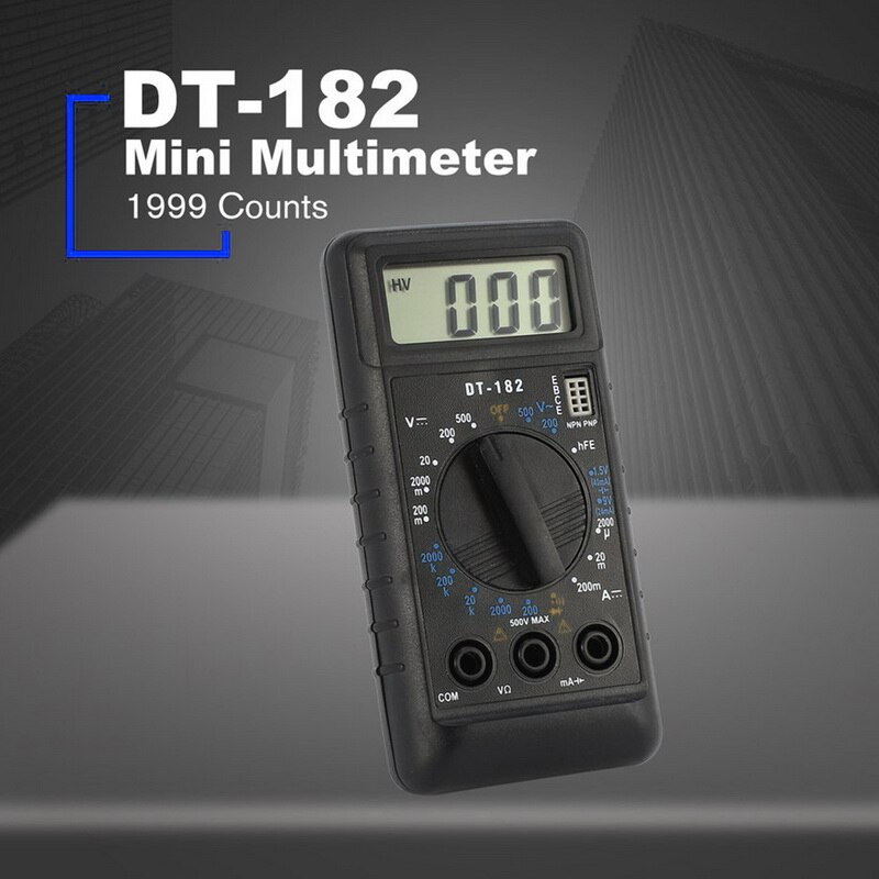 DT182 Digital Multimeter with Test Pocket Portable /DC Electronic Meter Equipment Multimeter