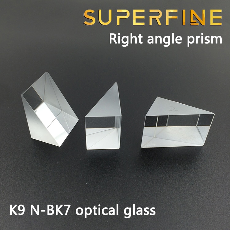 Pakke  of 2 stk. 15 x 15 x 15mm k9 optisk glas retvinklet prisme til optiske eksperimentinstrumenter