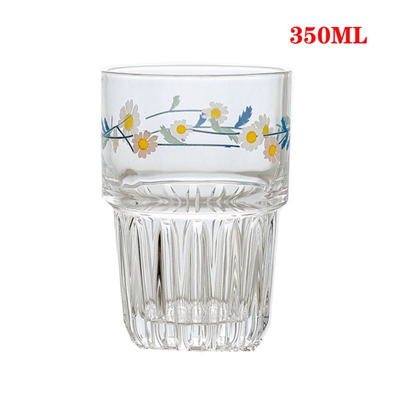 Glas kopper lille daisy vand tumbler ins japansk og koreansk juice cola mælk te krus sommer frisk iskaffe kopper: A -2 350ml