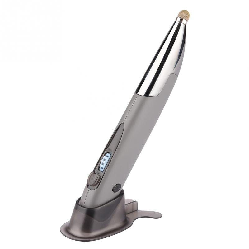 Accessories Ergonomic Wireless Optical Mouse Pen Mini Mice 2.4G USB Pocket Rechargeable Right Left Hand Portable Home Office: Silver Gray