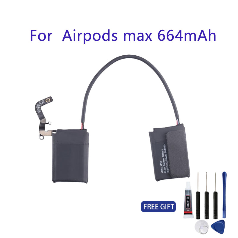Batteria originale per airpods max 3.81v da 664 mah, sostituzione, riparazione, pezzi di ricambio