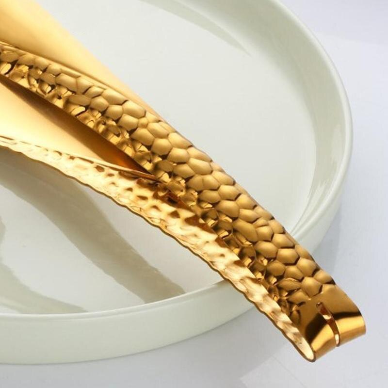 Gold Bread Clip Rose Golden Food Tongs Black Barbecue Buffet Salad Steak Clever Tong Bar Serving Clamp Kitchen Accessories 20cm