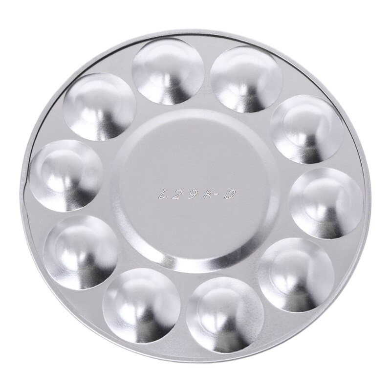 Olie Verf Palet Plaat Aluminium Ronde Olie Verf Palet Art Kleur Mengen Plaat Met 10 Groeven Art Supplies