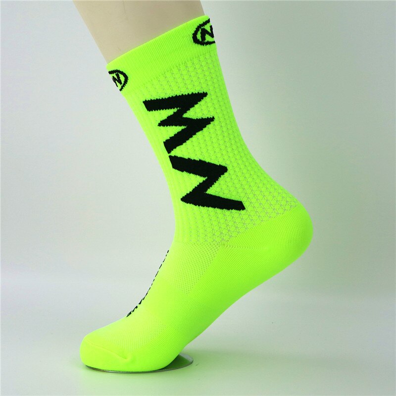 Calcetines de Ciclismo de para hombre y mujer, medias transpirables para ciclismo de montaña o de carretera, para deportes al aire libre,: green 1