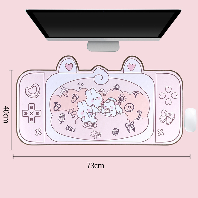 Large Kawaii Gaming Mouse Pad Cute Pink Purple Sakura Bunny Desk Pad Water Proof Nonslip Laptop Desk Accessories for Gaming: Coffee