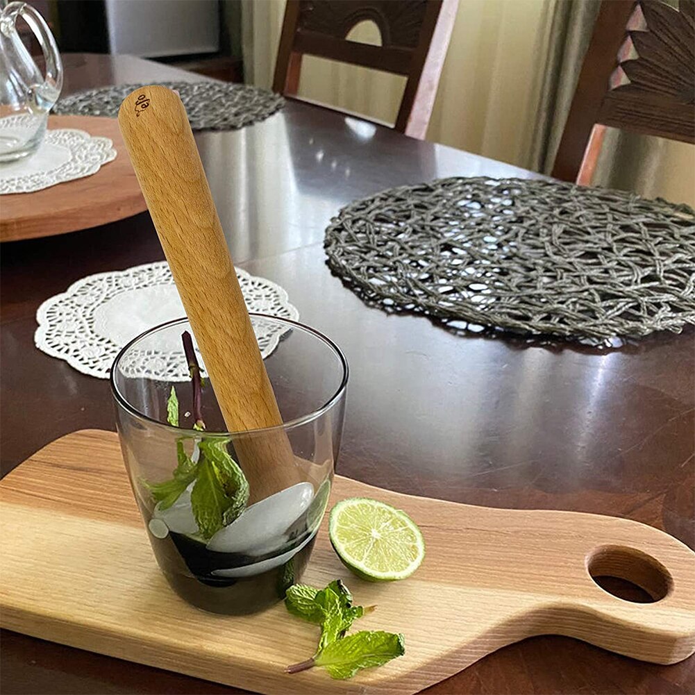 Cocktail Muddler Bar Houten Mojito Stamper Ijs Crusher Met Verpletterende Hamer Diy Drinken Fruit Muddler Verpletterd Ijs Bar Tool