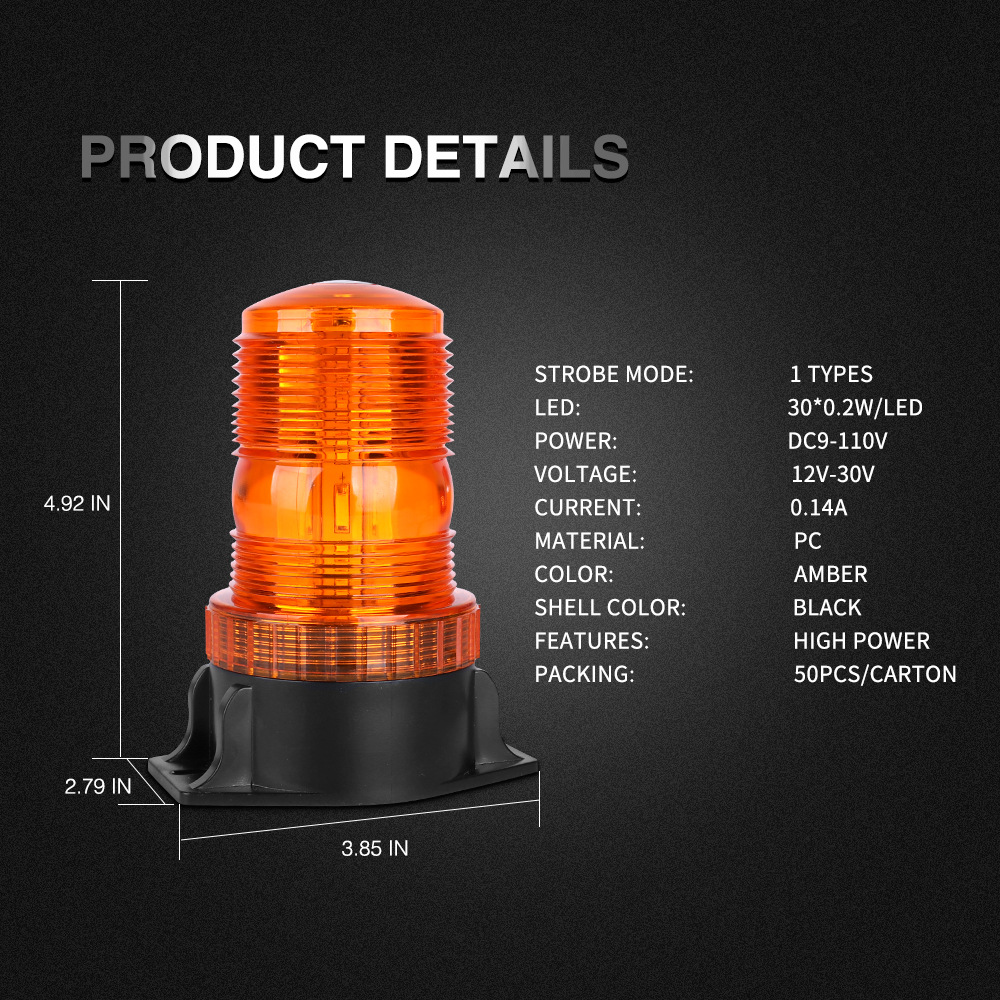 Justech 54 LED stroboscooplicht noodgevallen knipperen strobe bar 27 modi 12/24 V waterdicht amber besturing dubbele schakelaar magnetische voet vrachtwagen voertuig