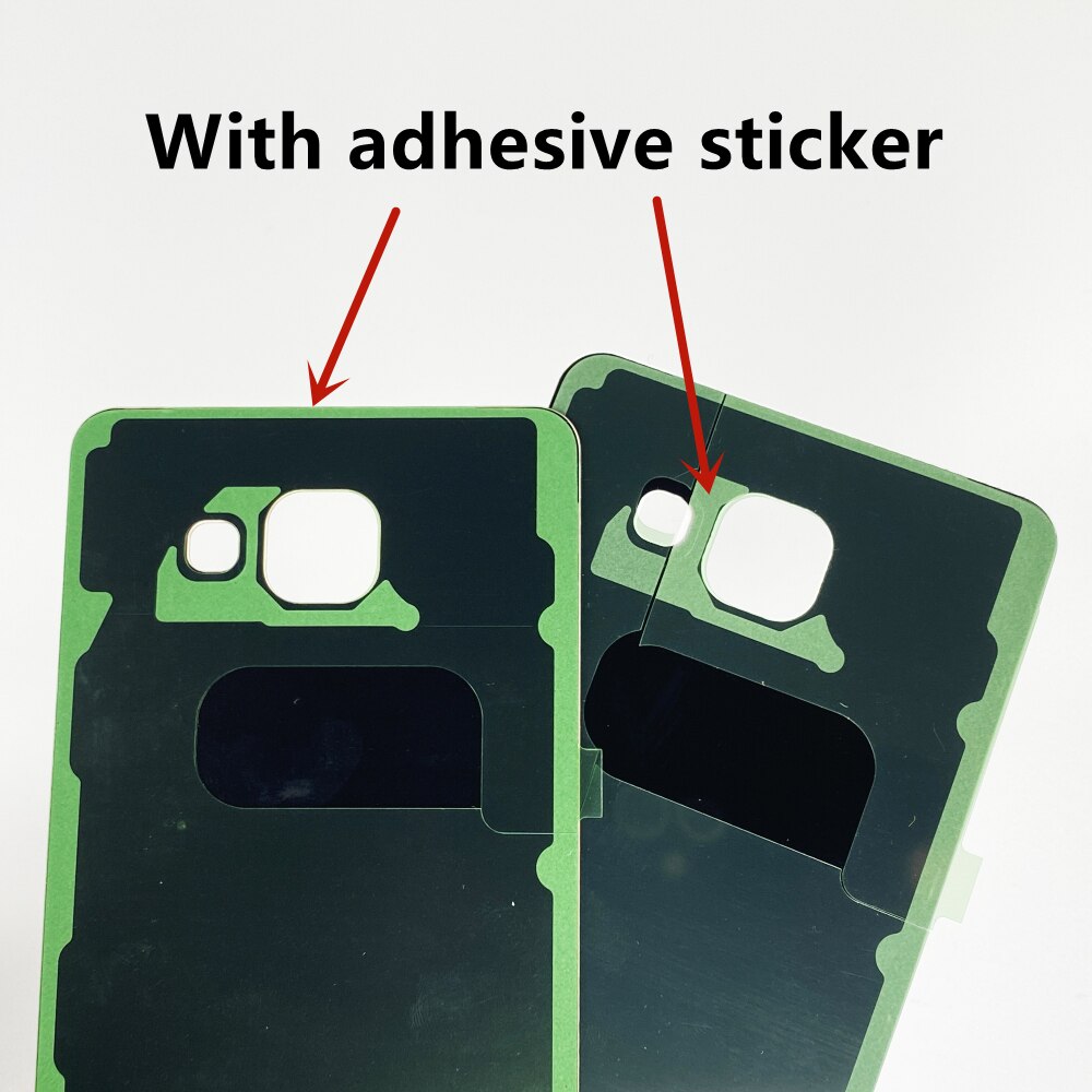 Do SAMSUNG Galaxy A3 A310 A5 A510 A7 A710 A9 A910 2016 powrót pokrywa baterii obudowa drzwi tylna szklana obudowa Shell naklejki samoprzylepne