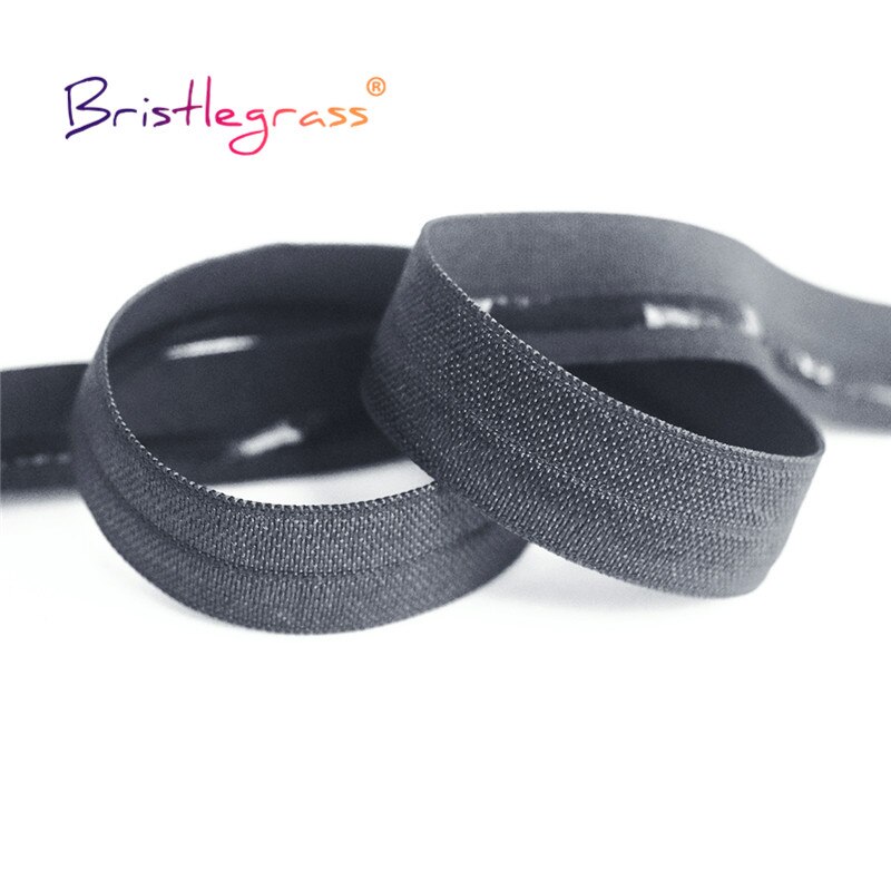 BRISTLEGRASS 2 5 10 Yard 5/8 &quot;15mm Silikon Greifer Shiny Foldover Elastische FOE Spandex Band Band Perücke kleid DIY Nähen Trim: Charcoal / 10 Yards