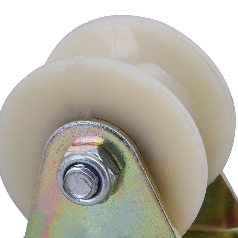 2Pcs 2 Inch 45 Steel Nylon U Groove Track Roller Rigid Caster Wheel for Industrial Machines Carts 150KG