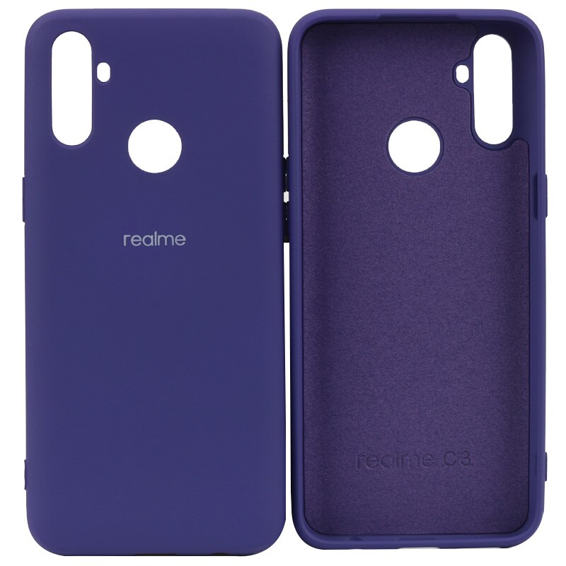 Original Realme C3 Flüssigkeit Silikon Telefon Fall Realme C3 Kamera Schutz Für Realme C3 Glatte Touch Fall: Purple