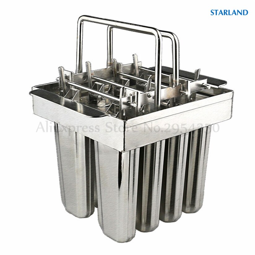 Stainless Steel DIY Ice Pop Molds Ice Lolly Popsicle Moulds Stick Holder 8 Cells/Batch Six Options Home Ice-Pop Molds