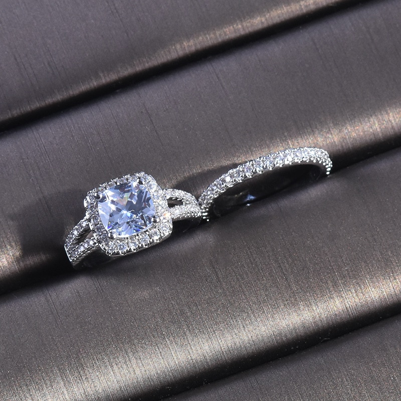 2 karat vit diamantring för kvinnor naturliga smycken anillos bizuteria bijoux femme gnistrande läckra anillos mujer vigselringar