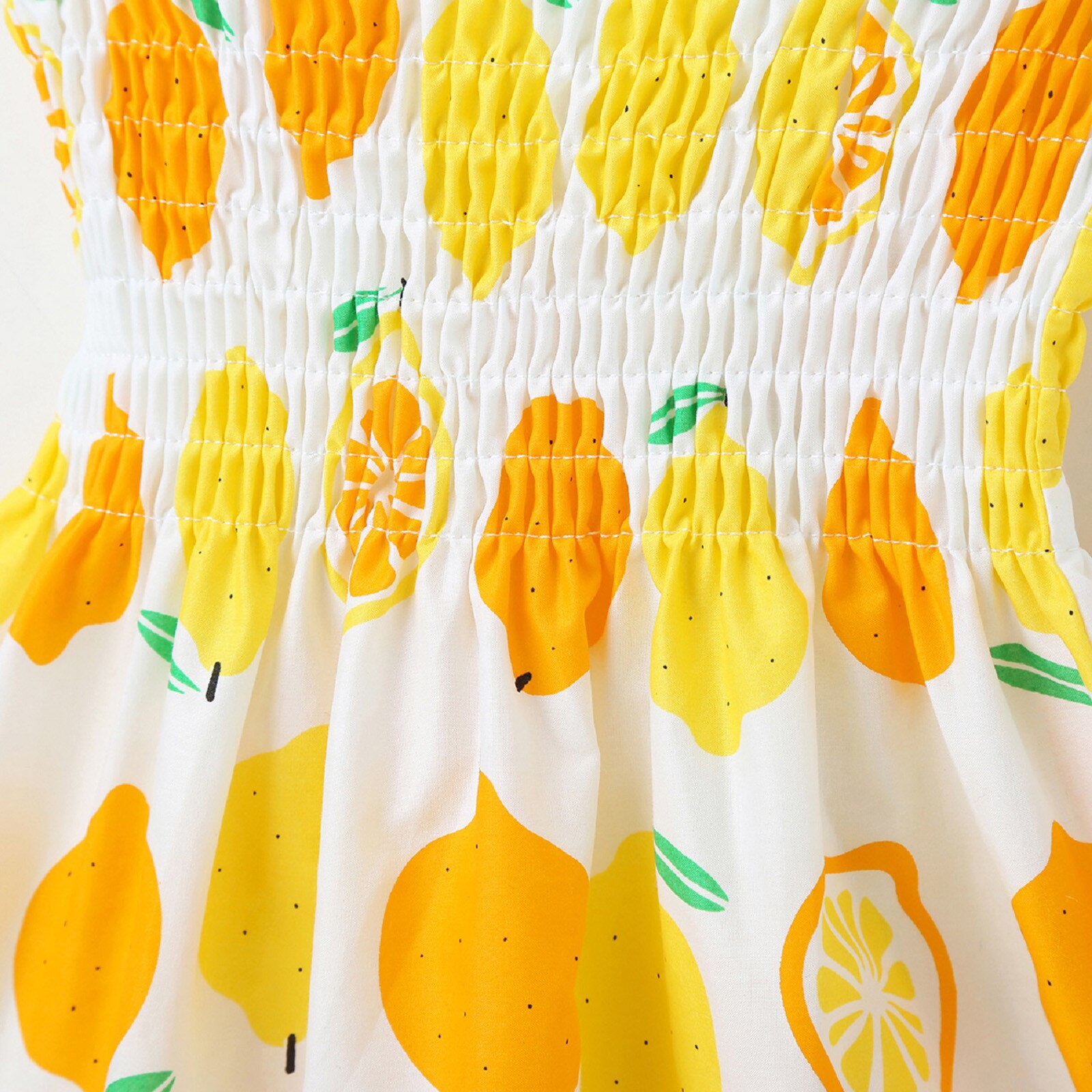 Toddler Baby Kids Girls Clothes Summer Dress Suspenders Lemon Print Summer Beach Dress Casual Clothes Children's Clothing