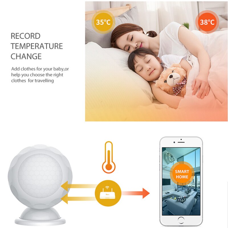 Z-wave Plus PIR Smart Motion Infrared Temperature Sensor Home Automatic Alarm Compatible With Alexa Google Home Smart Home