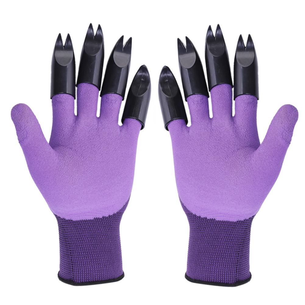 Guantes de jardín con garras de plástico ABS, guantes de goma para jardín, jardinería, excavación, plantación, herramientas de uso doméstico resistentes al agua para exteriores