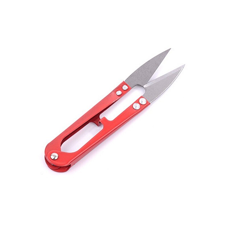 Poratble Metal Mini Tailor Scissor Cross Stitch Yarn Crafts Sewing Home Tool Small U Scissors School Office Household Cutter: Red U Scissors