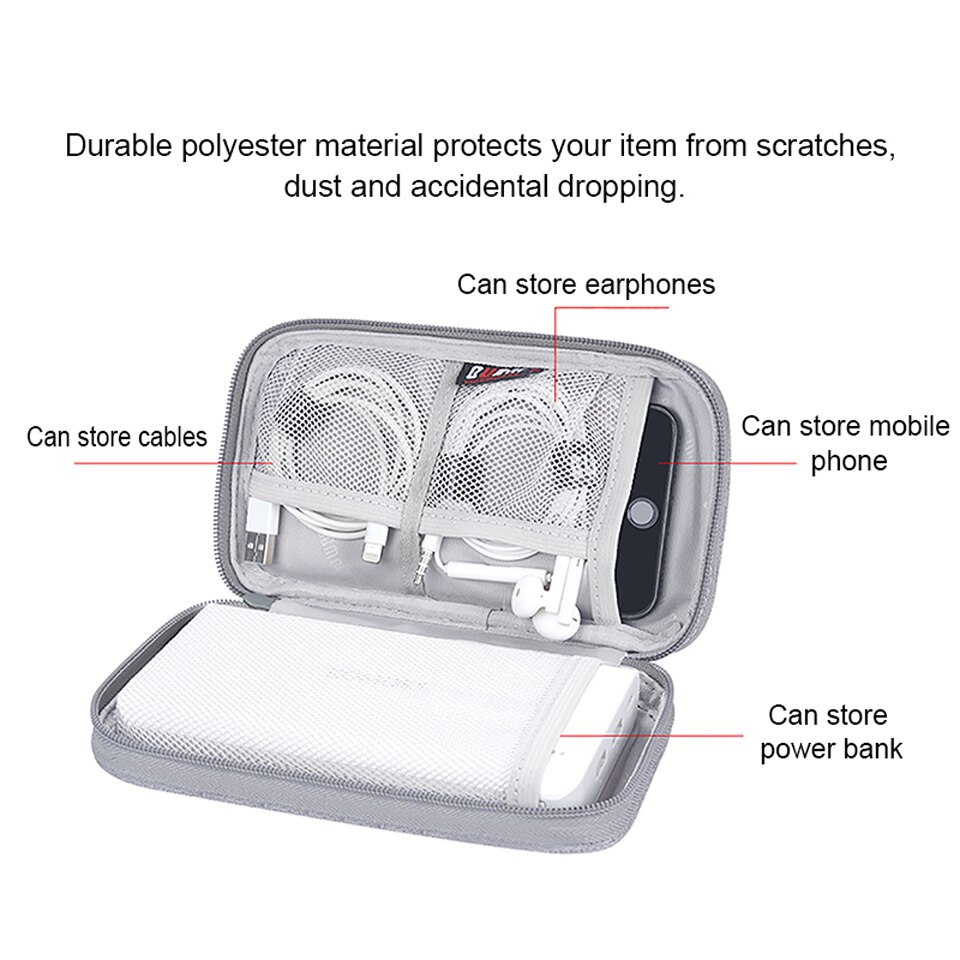 Caixa de transporte de banco de potência, para xiaomi/romoss/anker/ravpower bateria externa compacta