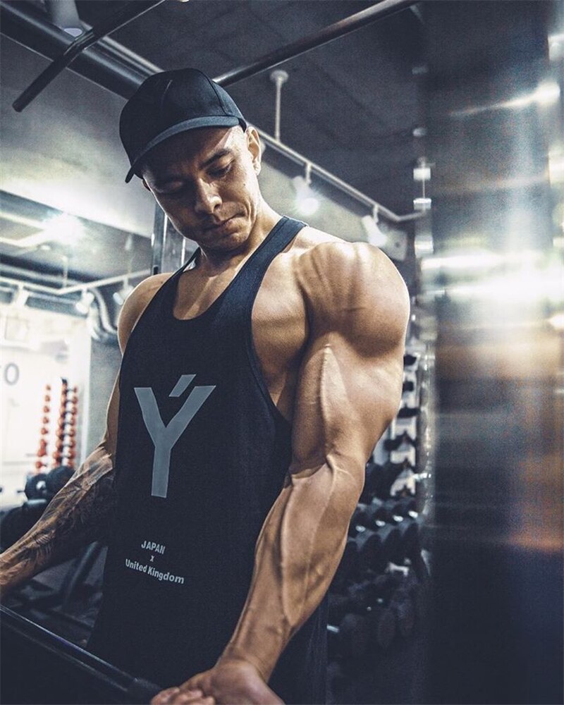 Fitness tank top til mænd sommer herre jogging løbe sportstrøje tank top herre bomuldsprintet gym ærmeløs vest mørkegrå-xxxl