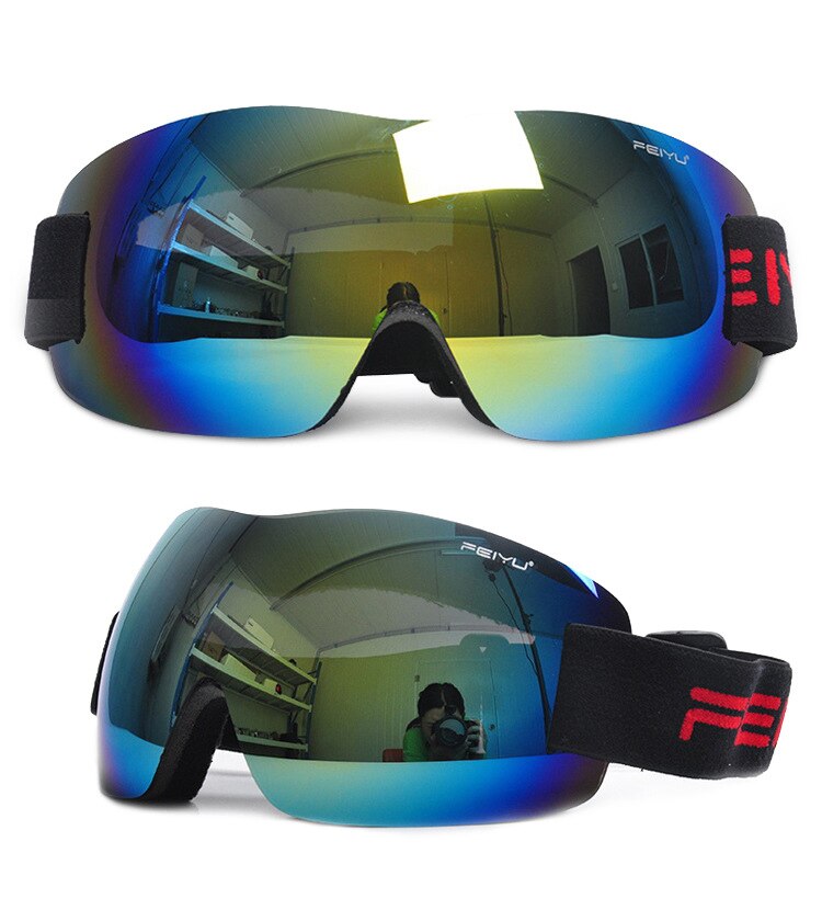 Skidglasögon män kvinnor snowboardglasögon enkelglasglasögon för vuxna skidåkning cykling vandring ögonskydd: Gul