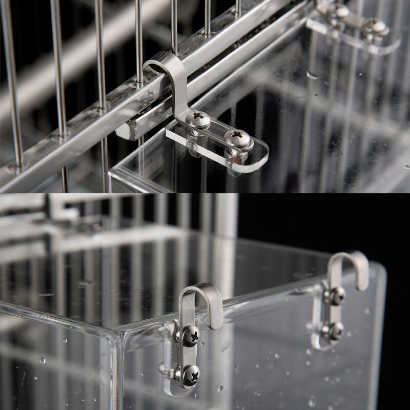 Bañera de baño transparente para pájaros, acrílica para aves enjauladas, Cockatiel, limpieza de baño para mascotas JS23