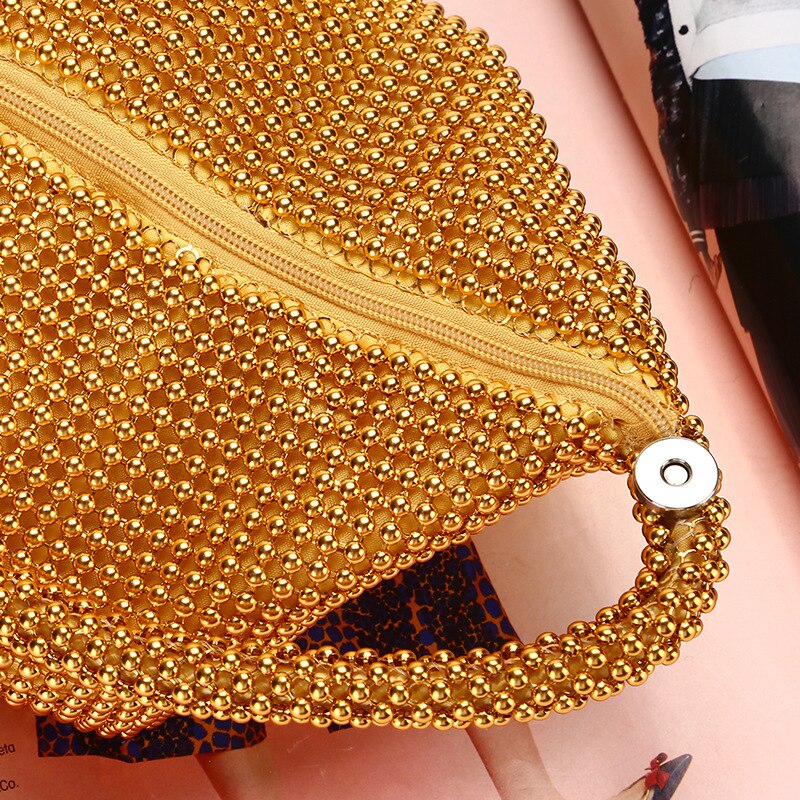 Gold Silver Rhinestone Bag Women Crystal Basket Handbag Small Square Evening Bag Bride Phone Makeup Party Totes Shoulder Bag