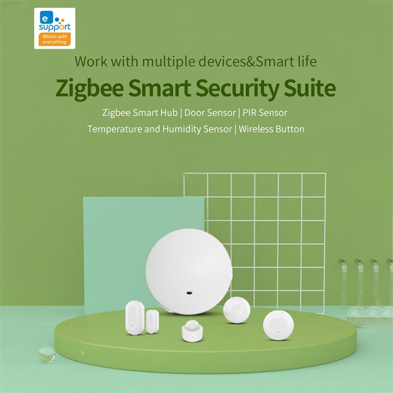 EWelink Zigbee Hub Smart Home PIR Sensor de puerta Sensor de temperatura y humedad Sensor domótica escena alarma de seguridad Kit