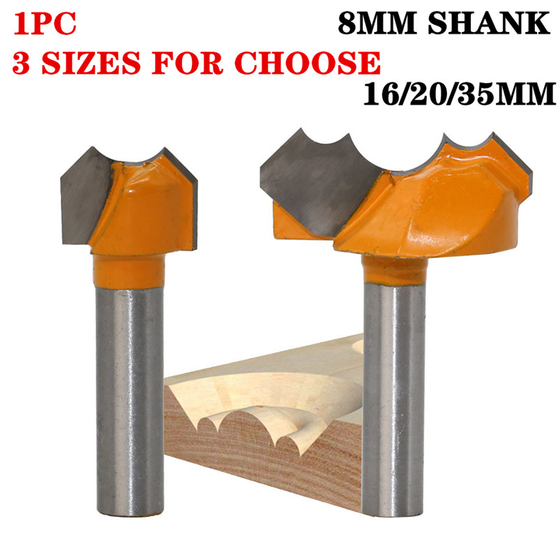 1Pc 8mm Schaft Klassische Doppel Arc Dragon Ball Holz Router Bit C3 Hartmetall Holzbearbeitung Gravur Cutter Werkzeuge Günstige preis