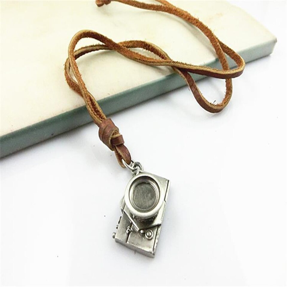 Macchina fotografica Del Pendente della Collana Degli Uomini di anca-salto musica rock Cultura di Strada di Titanio in Acciaio Inox Collana Cordoncino di Cuoio Gioielli Moda Uomo