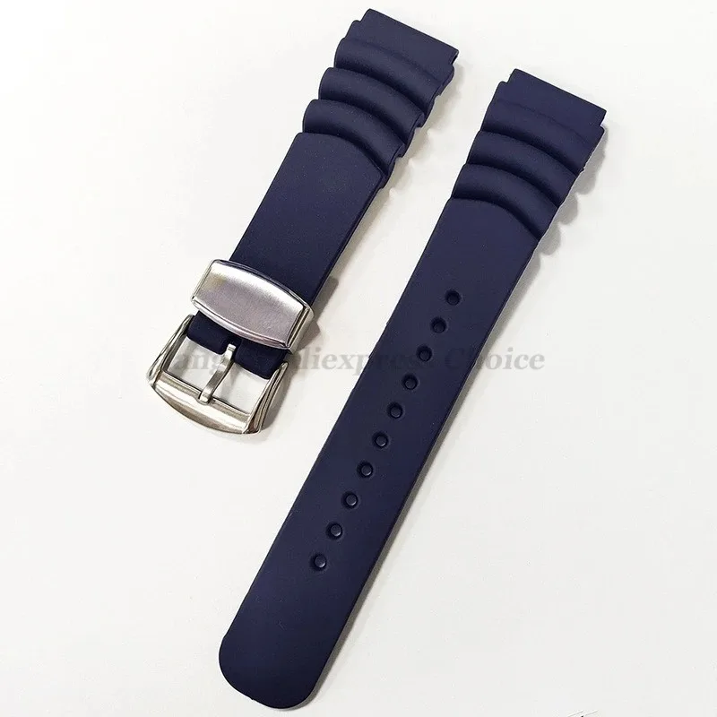 Bracelet de montre en Silicone pour SEIKO SKX007 009 plongée 007 pour résine en conserve d'ormeau 20mm 22mm bracelet de montre anneau fermoir boucle ardillon ceinture: Charbon noir / 14mm