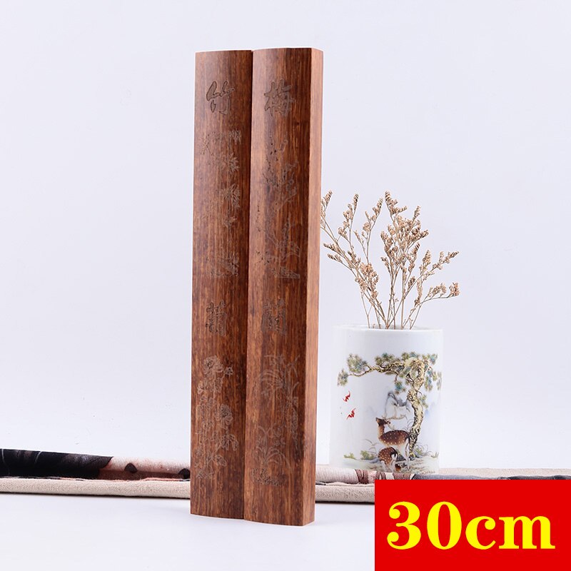Chinese Houten Sculptuur Paperweights 2Pcs Brush Pen Schilderen Paperweights Multi-Size Pisa Papeles Palissander Papier Drukken Prop: Q