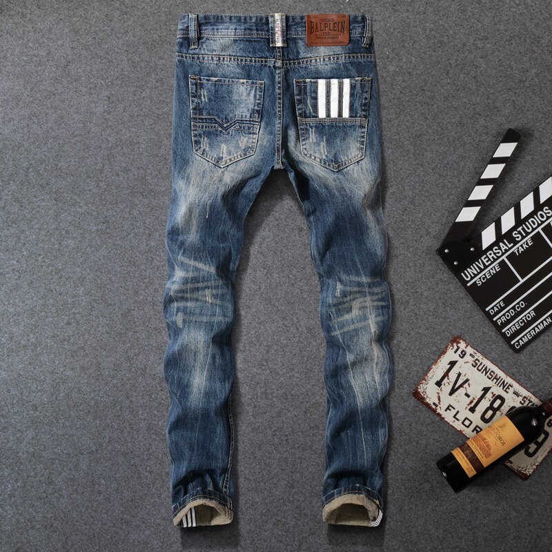 Men Blue Short Jeans Classic Style Casual