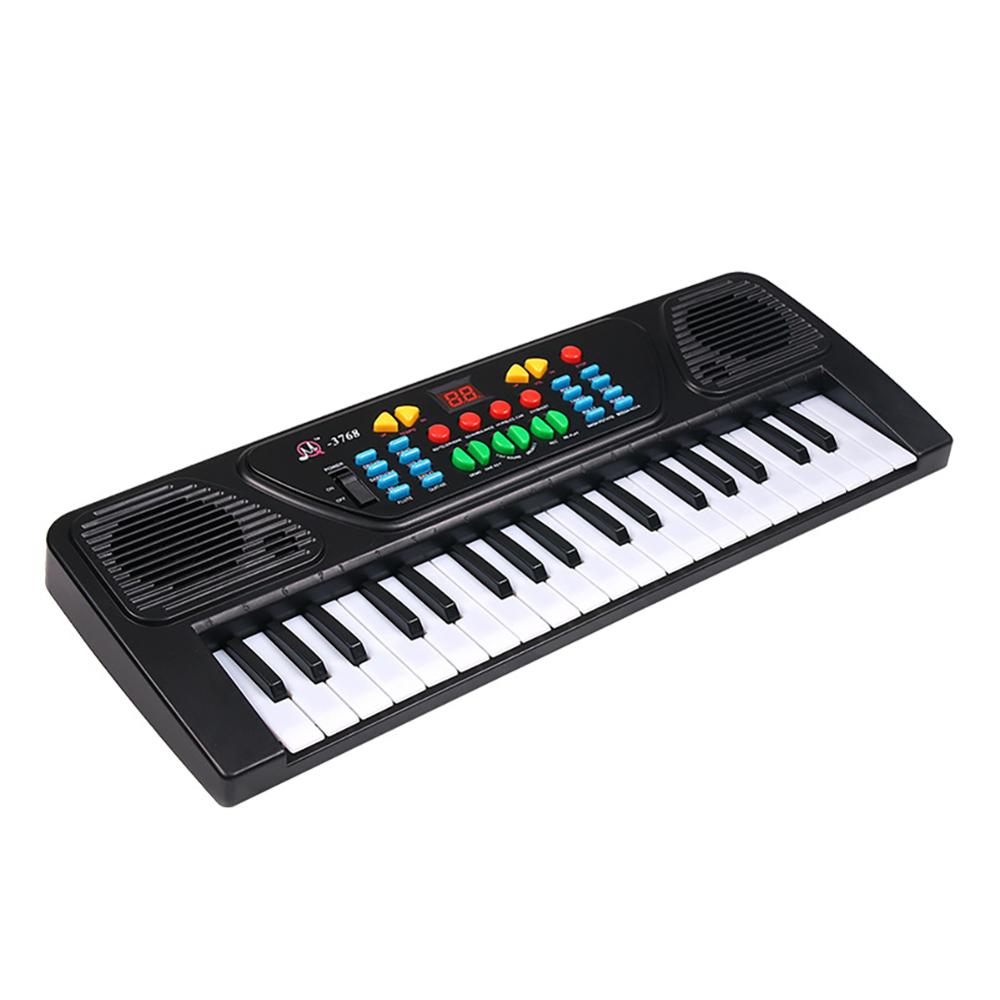 Teclado electrónico de 37 teclas, Piano LED, música, juguete portátil con micrófono, Electone educativo para niños