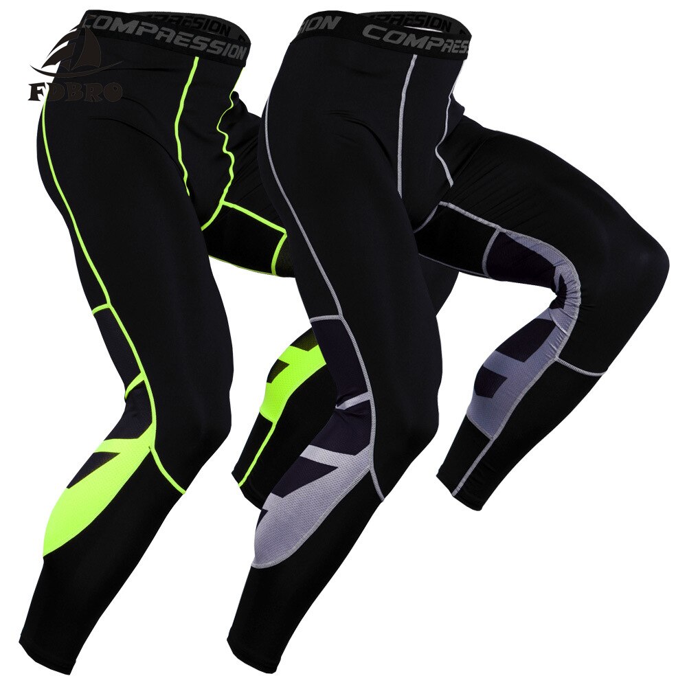 FDBRO-pantalones de malla transpirables para hombre, ropa deportiva informal, de secado rápido, para Fitness, para correr, medias de compresión